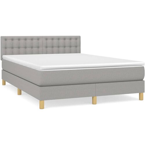 Maison Chic Box spring postelja - Vzmetna postelja z vzmetnico svetlo siva 140x200 cm blago SL19431, (21893567) Cene