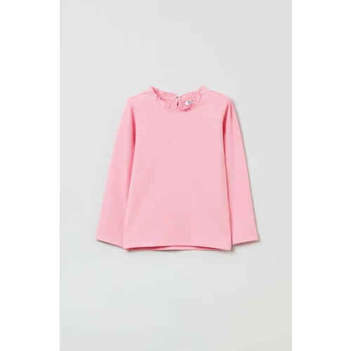 OVS Majica dugih rukava za bebe boja: ružičasta