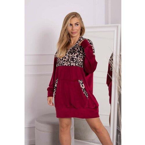 Kesi Velor dress with a leopard pattern fuchsia Slike