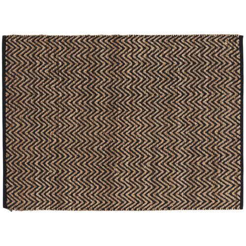 Douceur d intérieur Preproge TAPIS RECTANGLE 120 x 170 CM JUTE UNI/POLYCOTON ZIGZAG Kostanjeva Cene