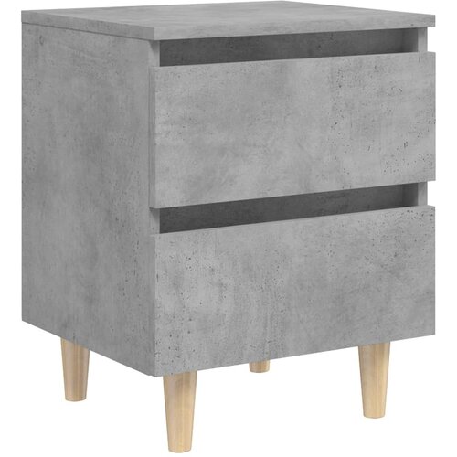 Maison Chic Nočna omarica - Nočna miza z nogami iz borovine betonsko siva 40x35x50 cm, (21690359) Cene