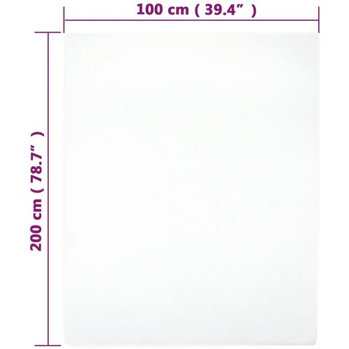  Plahta s gumicom od žerseja bijela 100 x 200 cm pamučna Slike