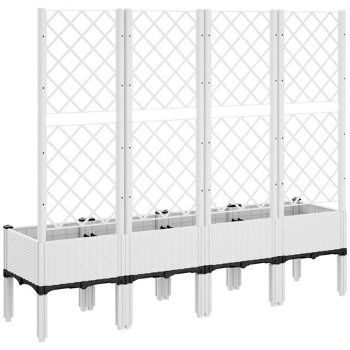  Vrtna sadilica s re&amp;scaron;etkom bijela 160 x 40 x 142 cm PP Slike