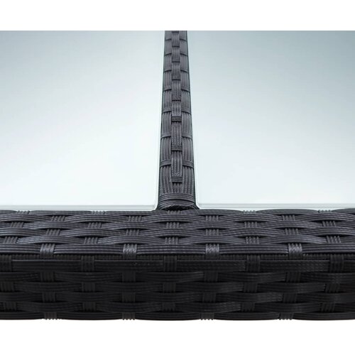  Vrtni blagovaonski stol crni 200 x 150 x 74 cm od poliratana Slike