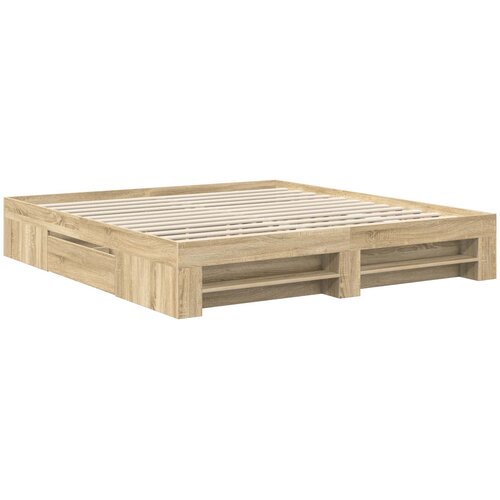  Krevetna konstrukcija s uzglavljem Sonoma hrast 180 x 200 cm Slike