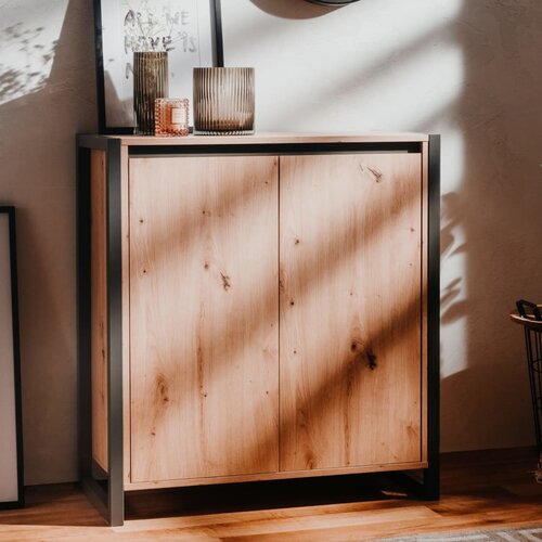 Finori Skrinja Denver 1 Artisan hrast in antracitno siva Slike