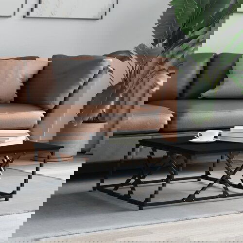 vidaXL Klubska mizica črna 70x70x30 cm inženirski les Cene