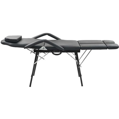  Prenosiva kozmetička stolica od umjetne kože 185 x 78 x 76 cm crna Slike