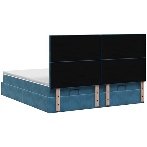  Krevet od pjene s madracem i LED-om Tamno plava 160 x 200 cm Slike
