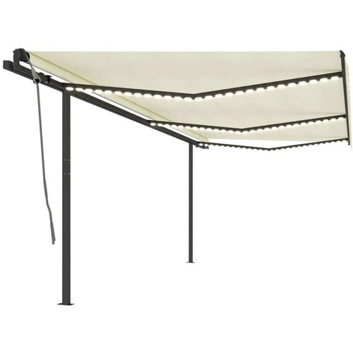 vidaXL Automatska tenda sa senzorom za vjetar LED 6 x 3 m krem Cene