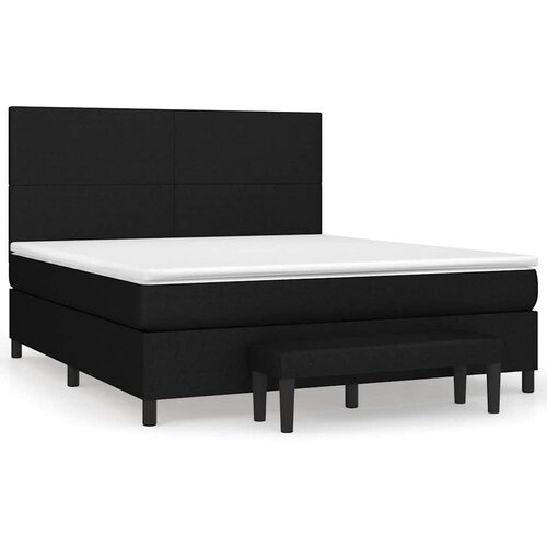  Krevet s oprugama i madracem crni 180x200 cm od tkanine Slike