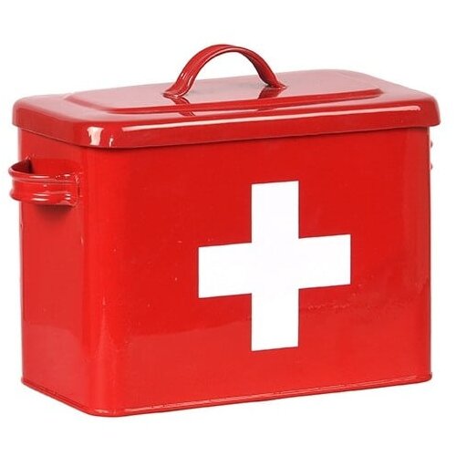 LABEL51 Rdeča kovinska medicinska škatla Firt Aid Cene