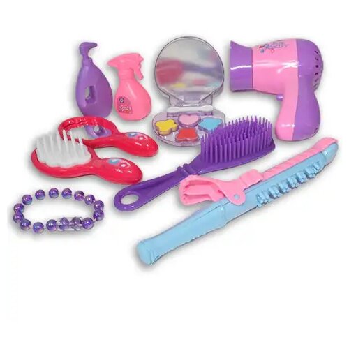 Magic Toys 9-delni lepotilni set roza barve z igralno &scaron;koljkasto &scaron;minko, glavnikom in dodatki Cene