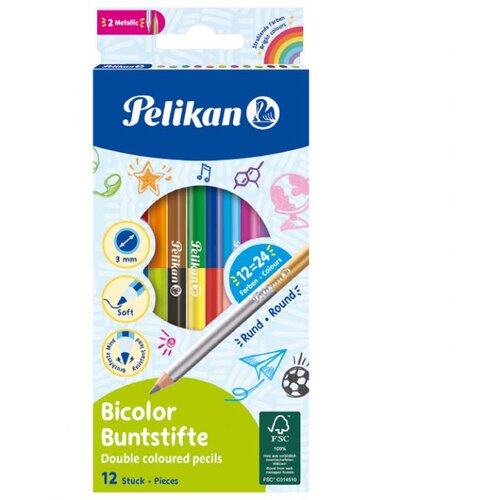  BOJE DRVENE 24BOJE OBOSTRANE PK12 PELIKAN 700146 (100401585) BLISTER Cene