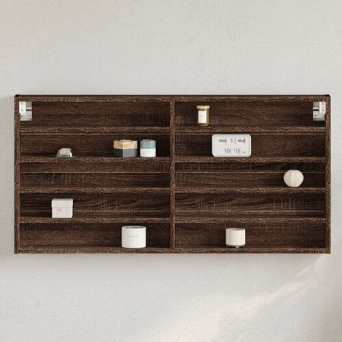 vidaXL Vitrina boja smeđeg hrasta 100x8,5x50 cm od konstruiranog drva Cijene