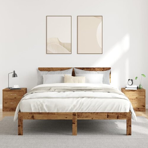  Noćni ormarići 2 kom boja drva 40x30x40 cm konstruirano drvo Slike