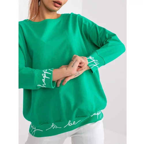 Fashion Hunters Green jersey blouse with Charliza inscriptions