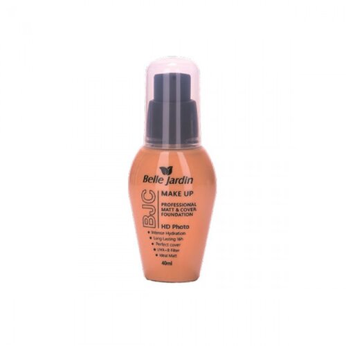 Belle Jardin PROFESSIONAL FOUNDATION - tečni puder za savr&amp;scaron;eni dugotrajni mat izgled (16h), ujednačene nijanse tena i glatkog osećaja sa UV + B filterom 40ml Slike