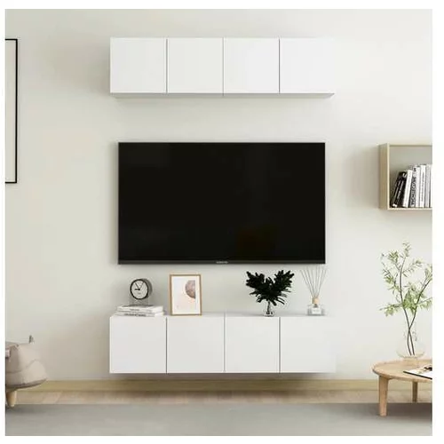  TV omarice 4 kosi bele 60x30x30 cm iverna plošča