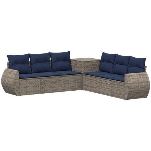  Set sofe 7 kom. Siva i tamnoplava 243 x 243 x 85 cm Slike