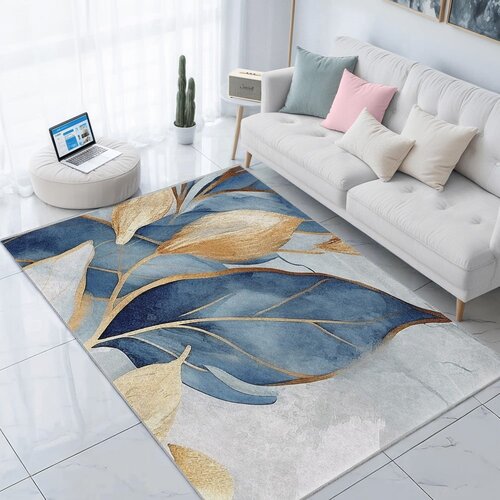 Mila Home moder/zlat pralen tekač 80x200 cm golden leaves &amp;ndash; Slike