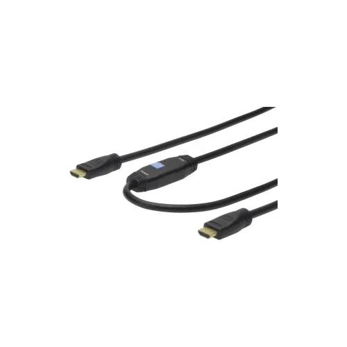 Digitus HDMI Priključni kabels pojačalom[1x Muški konektor HDMI - 1x Muški konektor HDMI] 10 m Crna