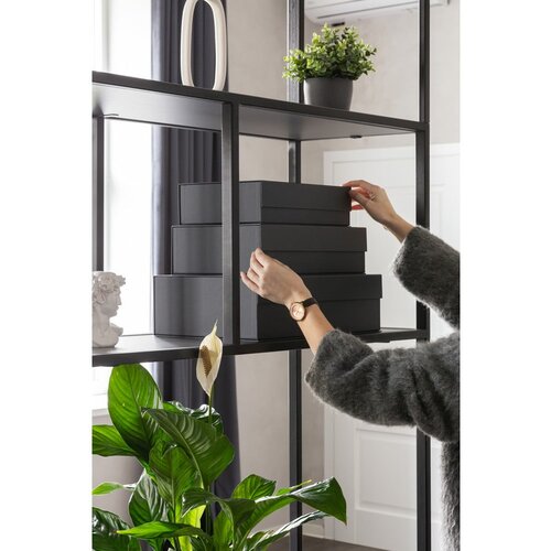 Bigso Temno sive kartonaste &amp;scaron;katle za shranjevanje v kompletu 3 ks s pokrovom/dekorativne 42,5x29,5x13 cm Kian Paper Laminate &amp;ndash; Slike