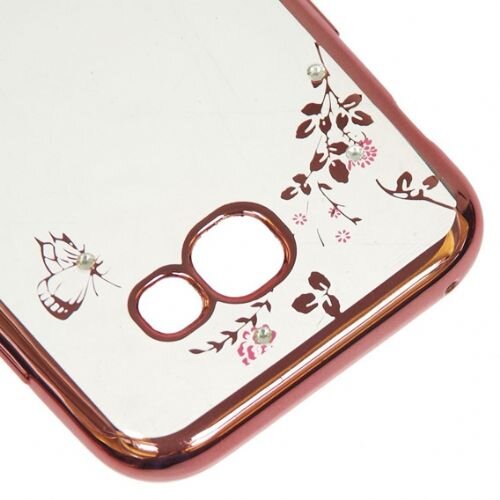 Nillkin Silikonski ovitek z rožicami za Samsung Galaxy J3 2016 - pink Slike