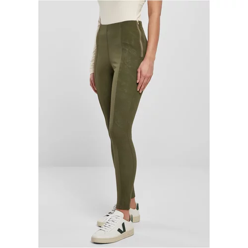 UC Ladies Ladies Washed Faux Leather Pants olive
