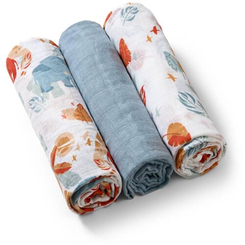 BabyOno Tetra pelene Muslin Safari, pastelno plava Cijene