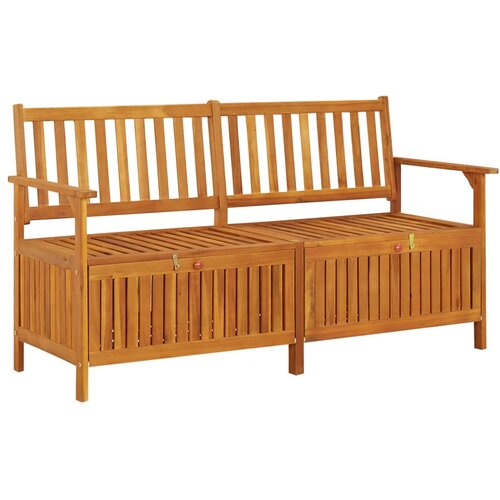 VidaXL Klupa za pohranu 148 cm od masivnog bagremovog drva Slike