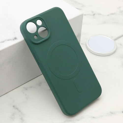 Maska VELVET TOUCH MagSafe za iPhone 15/ tamno zelena Slike