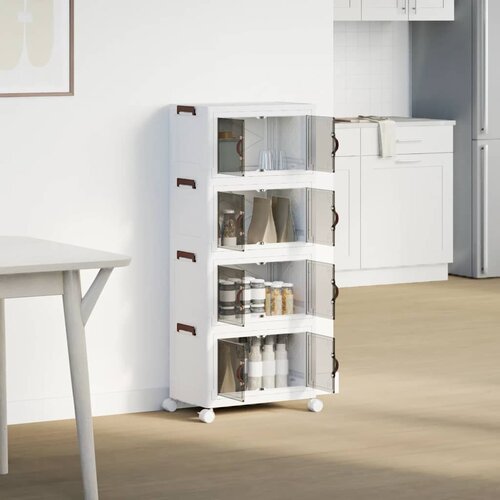  Složiva kutija za pohranu kotačima 4nivoa 28 L 48x29,5x112,5 cm Slike