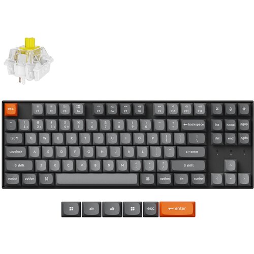 KEYCHRON K8 Max Brezžična Mehanska Tipkovnica, Bluetooth / 2.4 GHz, Bela osvetlitev, Super Banana Switch, US Layout, K8M-A4, (21733734) Slike