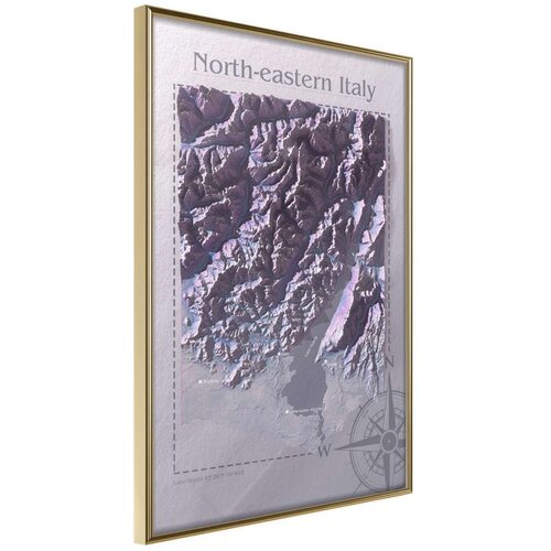  Poster - Raised Relief Map: North-Eastern Italy 20x30 Cijene