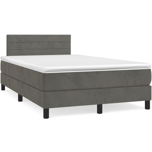 Box spring krevet s madracem tamnosivi 120 x 200 cm bar&amp;scaron;unasti Slike