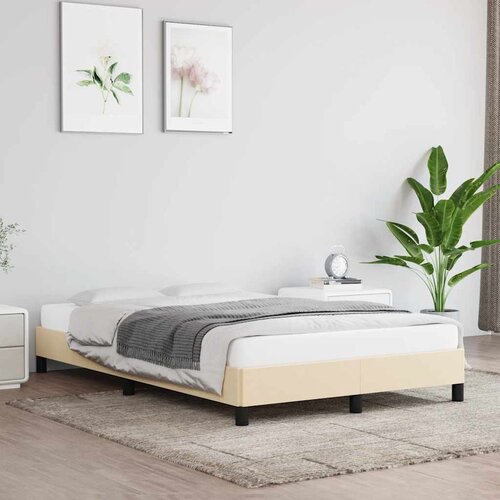  Okvir kreveta bez madraca krem 120x190 cm od tkanine Cijene