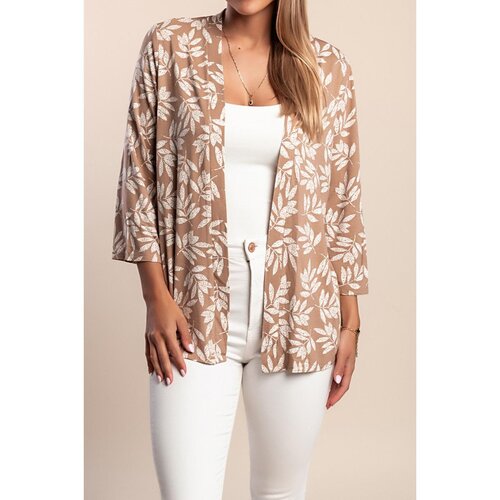 Fenzy Plus Size Kardigan S Potiskom, Bež Cene