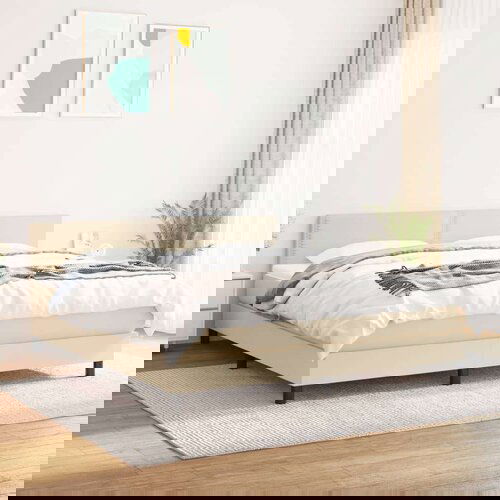  Krevet s oprugama i madracem krem 180x200 cm od tkanine Cijene