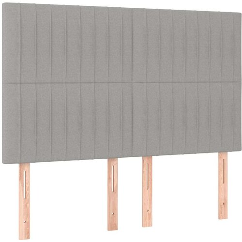  Uzglavlje svjetlosivo 144x5x118/128 cm od tkanine Slike