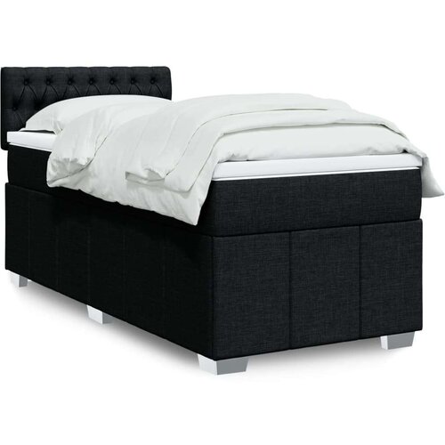 vidaXL Box spring postelja z vzmetnico črn 90x190 cm blago Cene