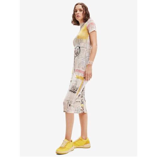 Desigual Beige Women's Patterned Midisats News - Women Cene
