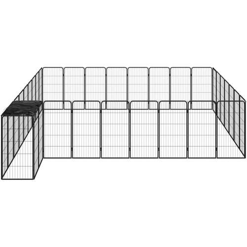  Ograda za pse s 34 panela crna 50 x 100 cm čelik obložen prahom Slike