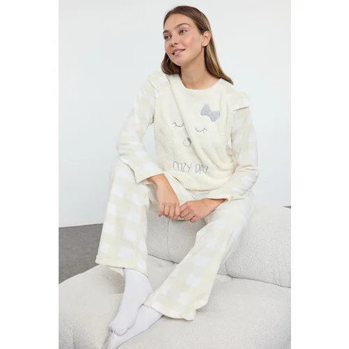 Trendyol Ecru Plain Wellsoft Knitted Pajama Set