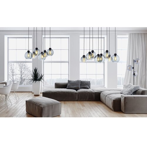  Luster na sajli CUBUS 8xE27/60W/230V crna Slike