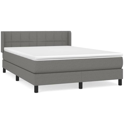 vidaXL Box spring posteljni z vzmetnico temno siv 140x190 cm blago, (20791193) Cene