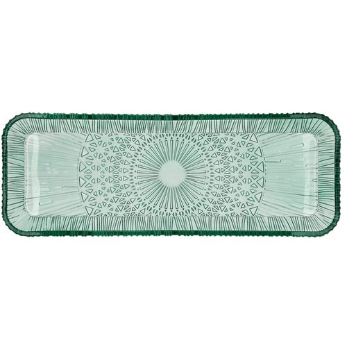 Bitz Zelen steklen servirni krožnik 14x38 cm Kusintha – Cene
