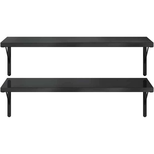 VidaXL Zidne police 2 kom 100 x 40 cm crne nehrđajući čelik Slike