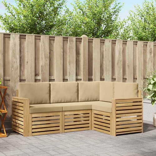  Setovi sofa 4 pcs Bijela i bež 191 x 132,5 x 73 cm Poliester Cene