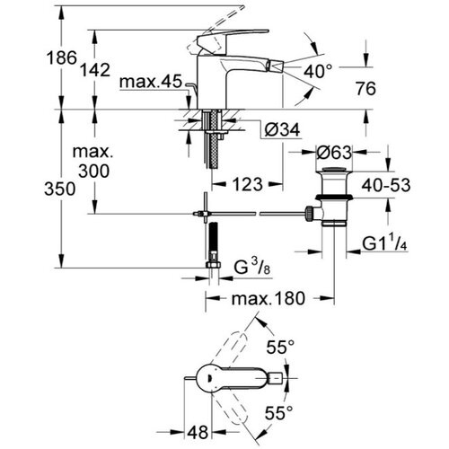 Grohe Eurostyle Cosmopolitan STH za bide (GR 33565002) Slike